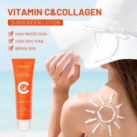 Sunscreen Cream Spf 50 Vitamin C Collagen Moisturizer Brightening Lotion Korean Skin Care Sun Block Sunscreen For The Black Skin