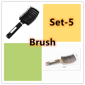 Hairbrush Anti Klit Brushy Haarborstel Women Detangler Hair Brush Bristle Nylon Scalp Massage  Teaser Hair Brush Comb (Option: Set 5-Brush-Set)