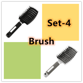 Hairbrush Anti Klit Brushy Haarborstel Women Detangler Hair Brush Bristle Nylon Scalp Massage  Teaser Hair Brush Comb (Option: Set 4-Brush-Set)